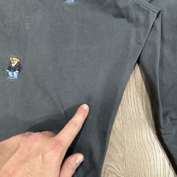 Polo Ralph Lauren Gray Tuxedo Teddy Bear Classic Fit Flat Front Pants 46x32 EUC - Picture 8 of 8